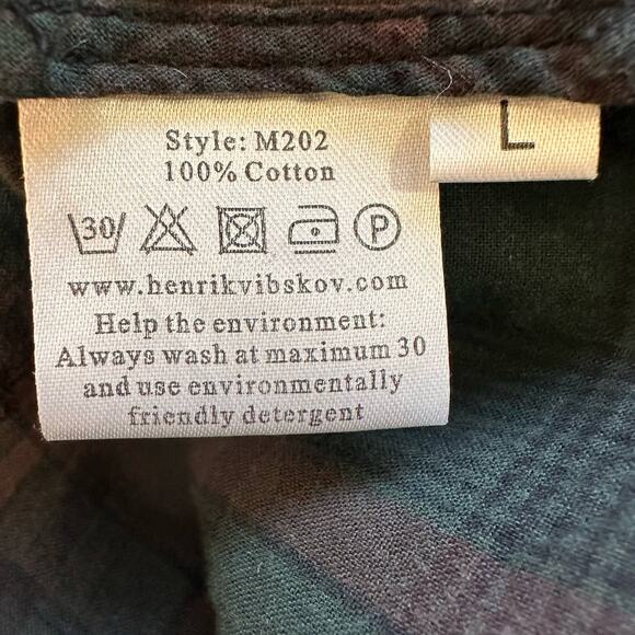 Henrik Visbkov "The Human Laundry Service" plaid snap button avant garde shirt L - Picture 6 of 8